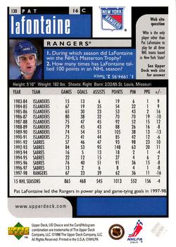 1998-99 UD Choice #130 Pat Lafontaine Back