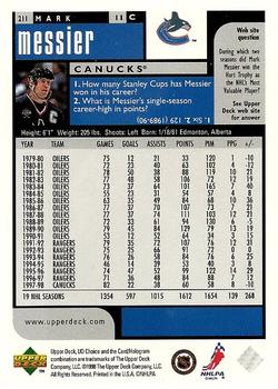 1998-99 UD Choice #211 Mark Messier Back