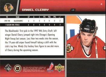 1998-99 Upper Deck #4 Daniel Cleary Back