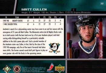 1998-99 Upper Deck #32 Matt Cullen Back