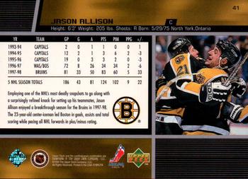 1998-99 Upper Deck #41 Jason Allison Back