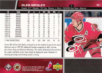 1998-99 Upper Deck #59 Glen Wesley Back