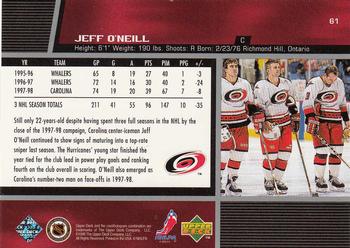 1998-99 Upper Deck #61 Jeff O'Neill Back