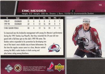 1998-99 Upper Deck #70 Eric Messier Back