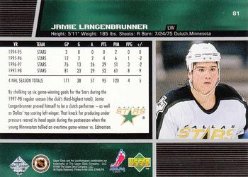 1998-99 Upper Deck #81 Jamie Langenbrunner Back