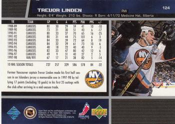 1998-99 Upper Deck #124 Trevor Linden Back