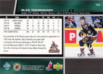 1998-99 Upper Deck #153 Oleg Tverdovsky Back
