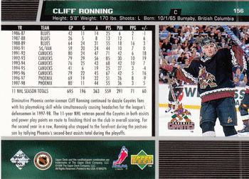 1998-99 Upper Deck #156 Cliff Ronning Back