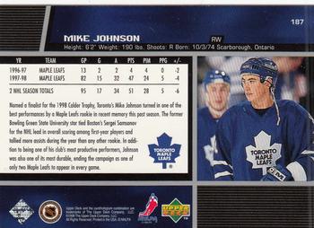 1998-99 Upper Deck #187 Mike Johnson Back