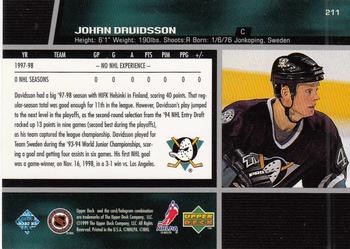 1998-99 Upper Deck #211 Johan Davidsson Back