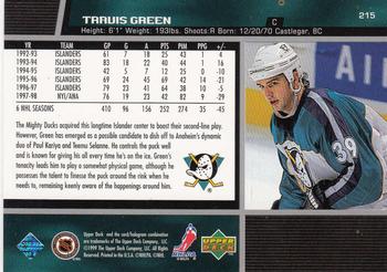 1998-99 Upper Deck #215 Travis Green Back