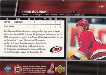 1998-99 Upper Deck #235 Mike Rucinski Back