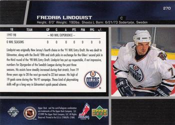 1998-99 Upper Deck #270 Fredrik Lindquist Back