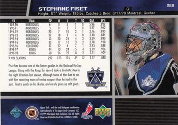 1998-99 Upper Deck #288 Stephane Fiset Back
