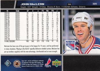 1998-99 Upper Deck #320 John MacLean Back