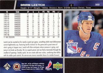 1998-99 Upper Deck #322 Brian Leetch Back