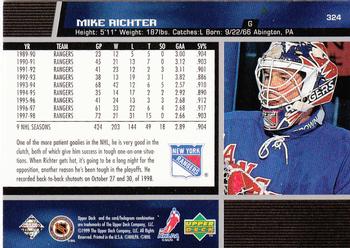 1998-99 Upper Deck #324 Mike Richter Back