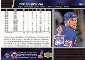 1998-99 Upper Deck #326 Jeff Beukeboom Back