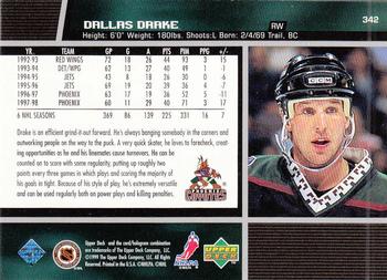 1998-99 Upper Deck #342 Dallas Drake Back