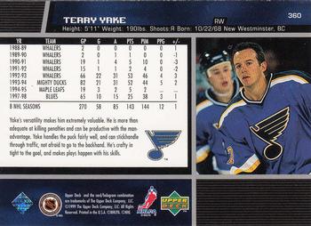 1998-99 Upper Deck #360 Terry Yake Back