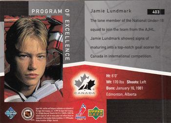 1998-99 Upper Deck #403 Jamie Lundmark Back