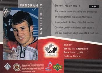 1998-99 Upper Deck #404 Derek MacKenzie Back