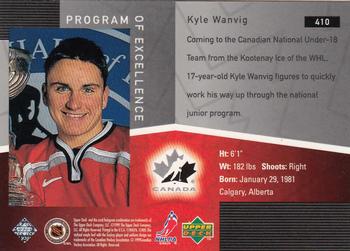 1998-99 Upper Deck #410 Kyle Wanvig Back