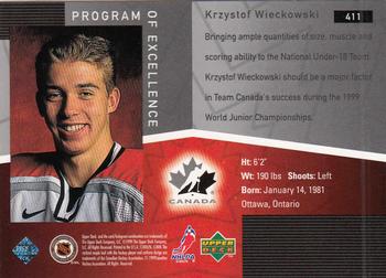 1998-99 Upper Deck #411 Krzystof Wieckowski Back