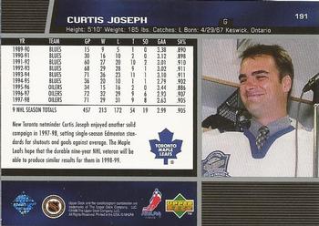 1998-99 Upper Deck #191 Curtis Joseph Back