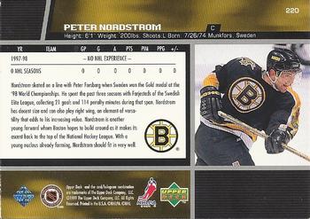 1998-99 Upper Deck #220 Peter Nordstrom Back