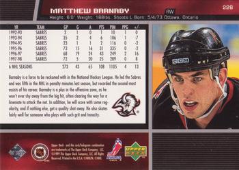 1998-99 Upper Deck #228 Matthew Barnaby Back