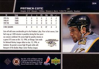 1998-99 Upper Deck #304 Patrick Cote Back