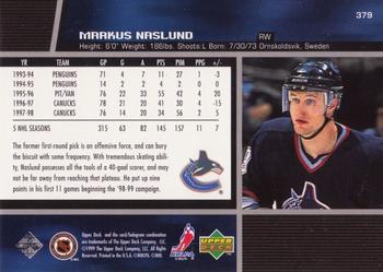 1998-99 Upper Deck #379 Markus Naslund Back