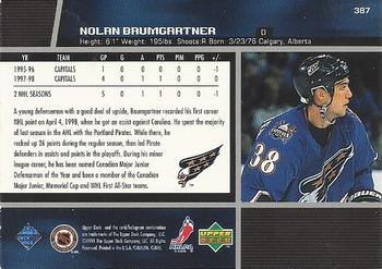 1998-99 Upper Deck #387 Nolan Baumgartner Back