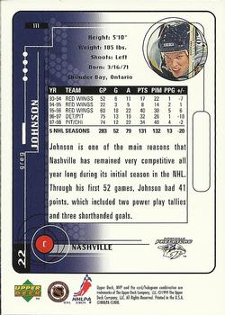 1998-99 Upper Deck MVP #111 Greg Johnson Back