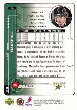 1998-99 Upper Deck MVP #64 Grant Marshall Back