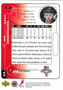1998-99 Upper Deck MVP #87 Rob Niedermayer Back