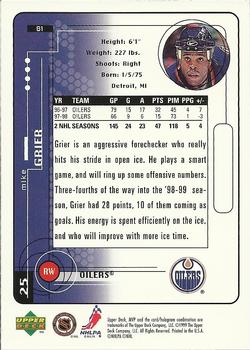 1998-99 Upper Deck MVP #81 Mike Grier Back
