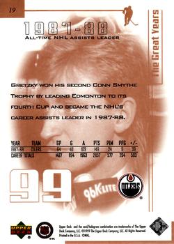 1999 Upper Deck Wayne Gretzky Living Legend #19 Wayne Gretzky (1987-88) Back