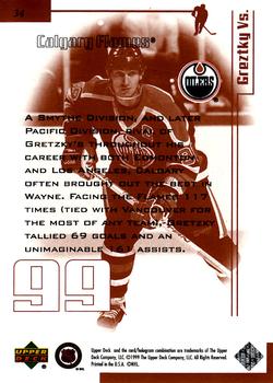 1999 Upper Deck Wayne Gretzky Living Legend #34 Wayne Gretzky (vs Calgary) Back