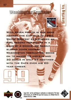 1999 Upper Deck Wayne Gretzky Living Legend #57 Wayne Gretzky (vs Washington) Back