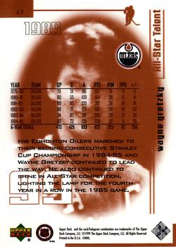 1999 Upper Deck Wayne Gretzky Living Legend #63 Wayne Gretzky (1985) Back