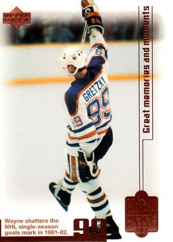 1999 Upper Deck Wayne Gretzky Living Legend #83 Wayne Gretzky (92 goal season) Front