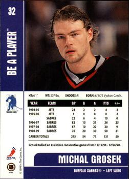 1999-00 Be a Player Memorabilia #32 Michal Grosek Back