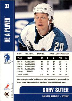 1999-00 Be a Player Memorabilia #33 Gary Suter Back