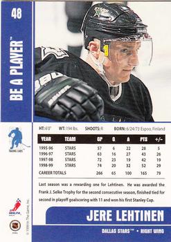 1999-00 Be a Player Memorabilia #48 Jere Lehtinen Back