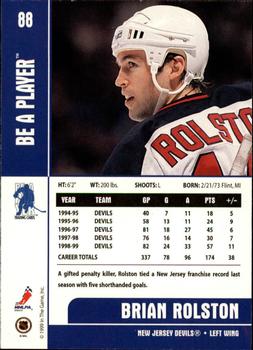 1999-00 Be a Player Memorabilia #88 Brian Rolston Back