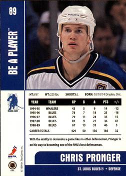 1999-00 Be a Player Memorabilia #89 Chris Pronger Back