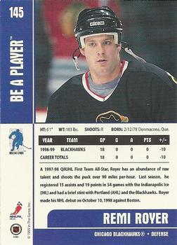 1999-00 Be a Player Memorabilia #145 Remi Royer Back