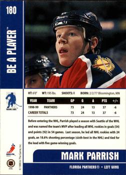 1999-00 Be a Player Memorabilia #180 Mark Parrish Back
